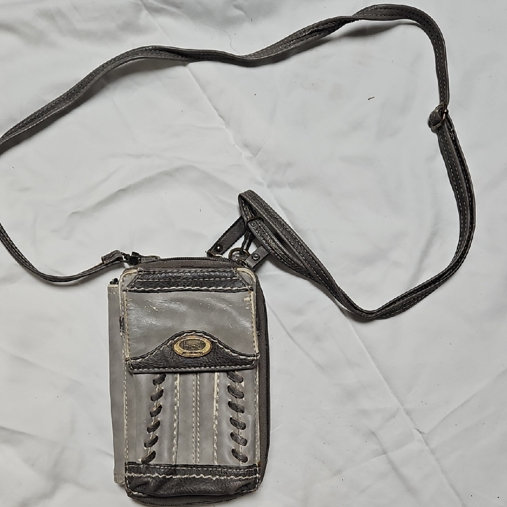 Gray and Black Crossbody Wallet
